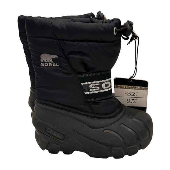 New Black Sorel Snow Boots sz 8 Little Kids Waterproof Insulated Winter Boots - Picture 1 of 7